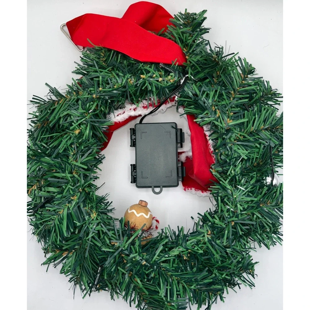 I am the cutest little gingerbread boy Prelit Christmas Wreath Lights Timer OOAK